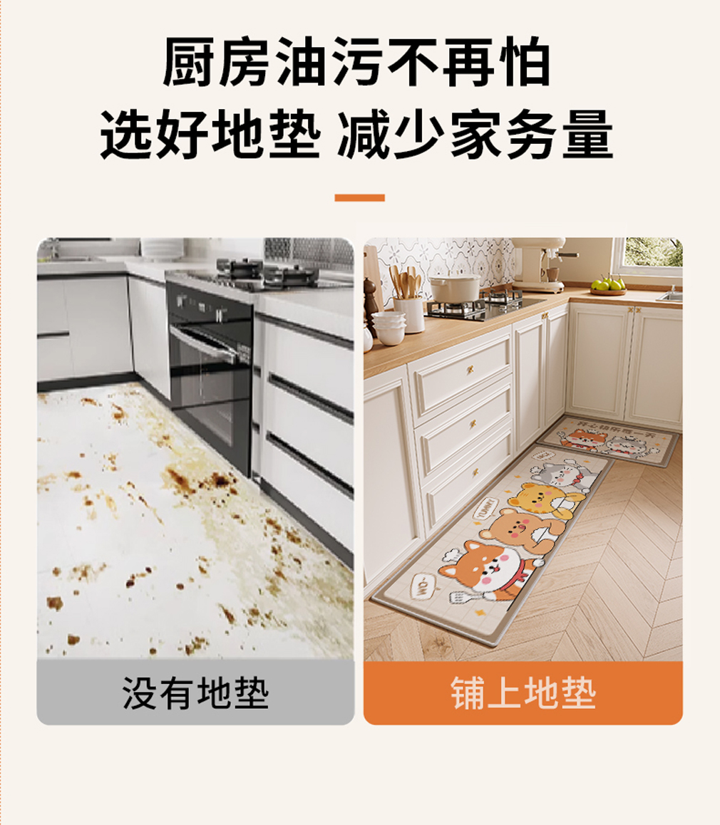 キッチン用防水マット 吸水防滑で汚れに強い清潔な足元を実現