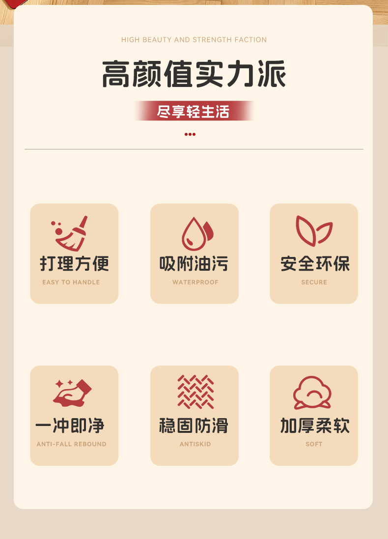 キッチン用防滑マット新登場赤いデザイン水と油を吸収する便利なアイテム