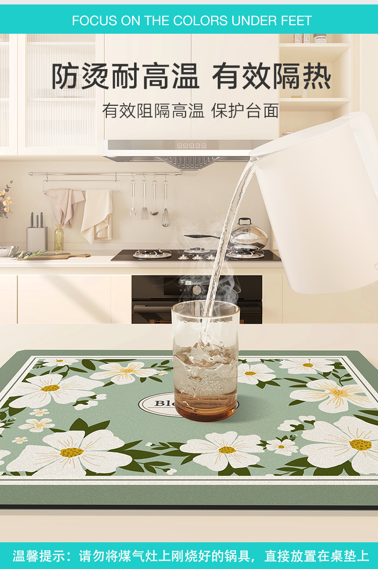 キッチンの水分をしっかり吸収するマット 乾燥も簡単な便利アイテム