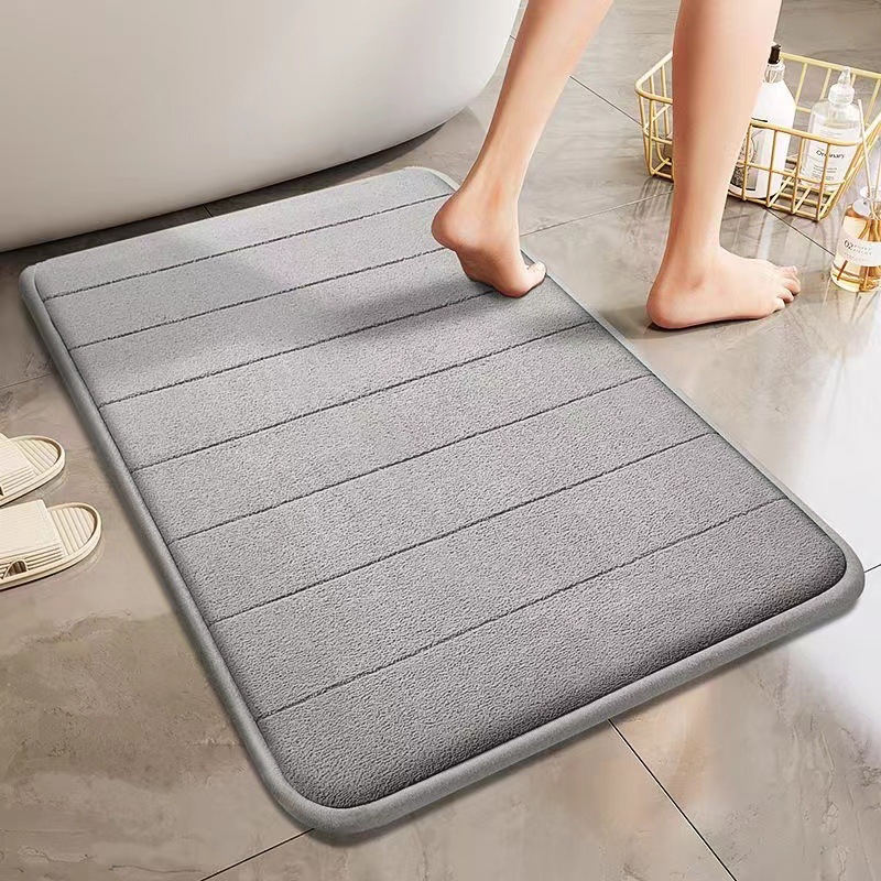 新感覚のキッチン用マット 柔らかな珊瑚絨で吸水性抜群 石のようなデザイン