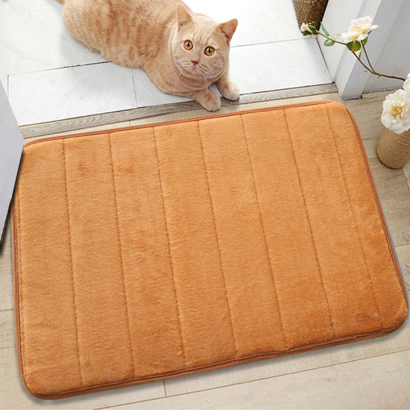 新感覚のキッチン用マット 柔らかな珊瑚絨で吸水性抜群 石のようなデザイン