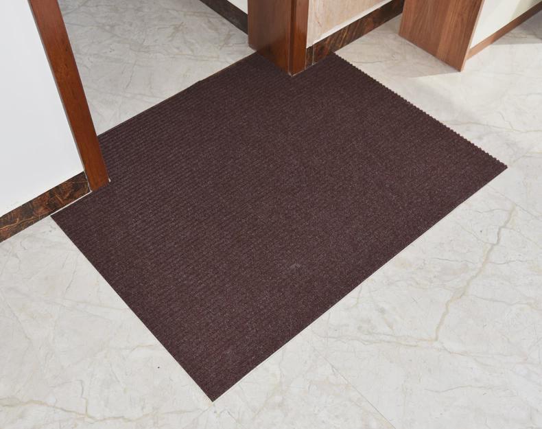 自由にカットできるグリーンストライプのキッチンマット 玄関用防滑吸水マット