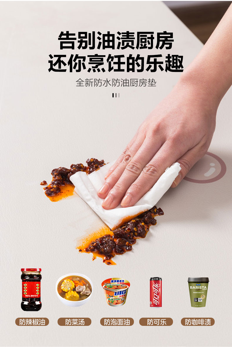 軽やかさを追求したキッチンマット防水防油防滑でお手入れ簡単な革製カーペット