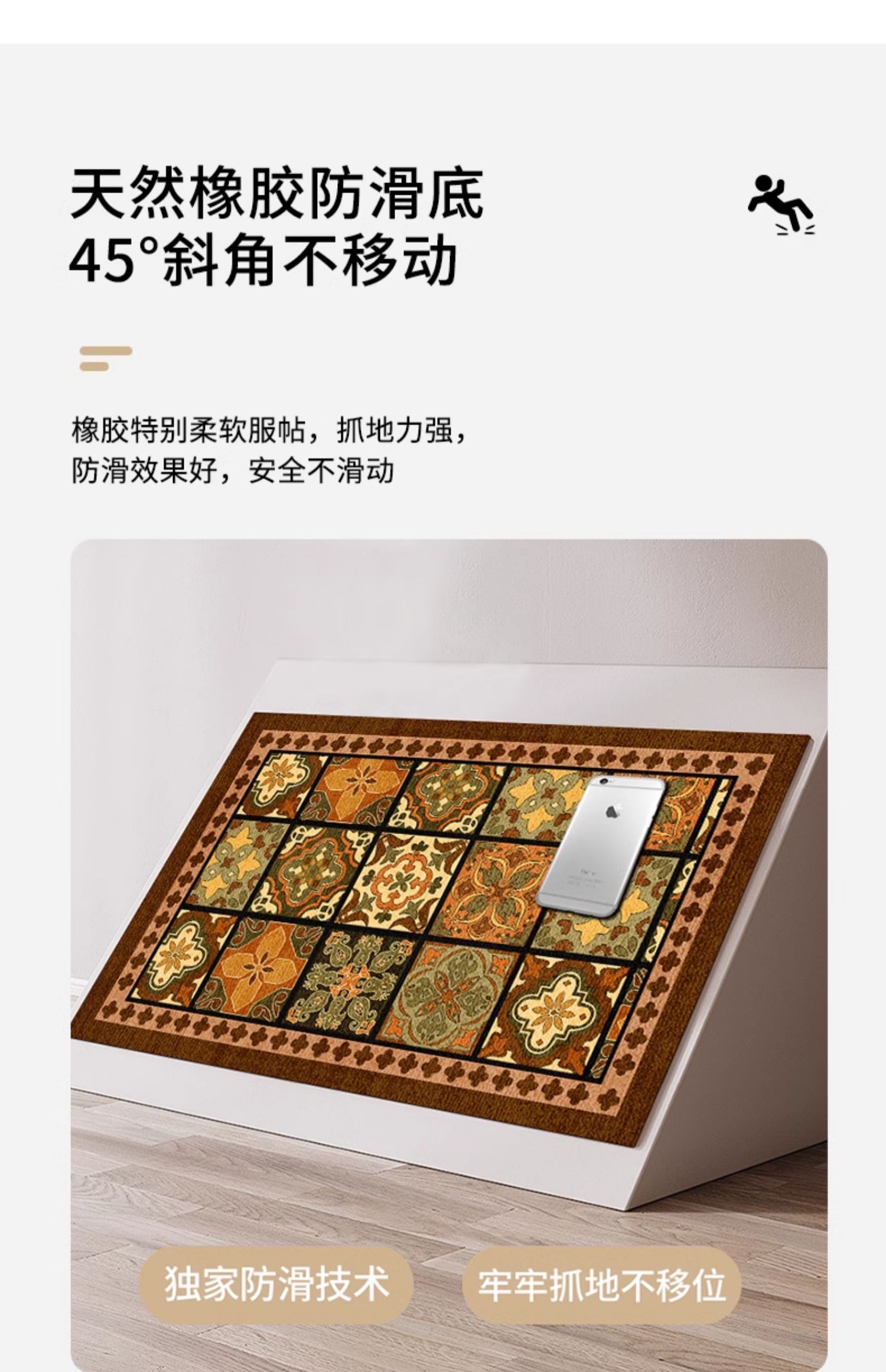 復古スタイルのキッチン用マット 防滑防油の水洗い可能なPVC製 新作登場
