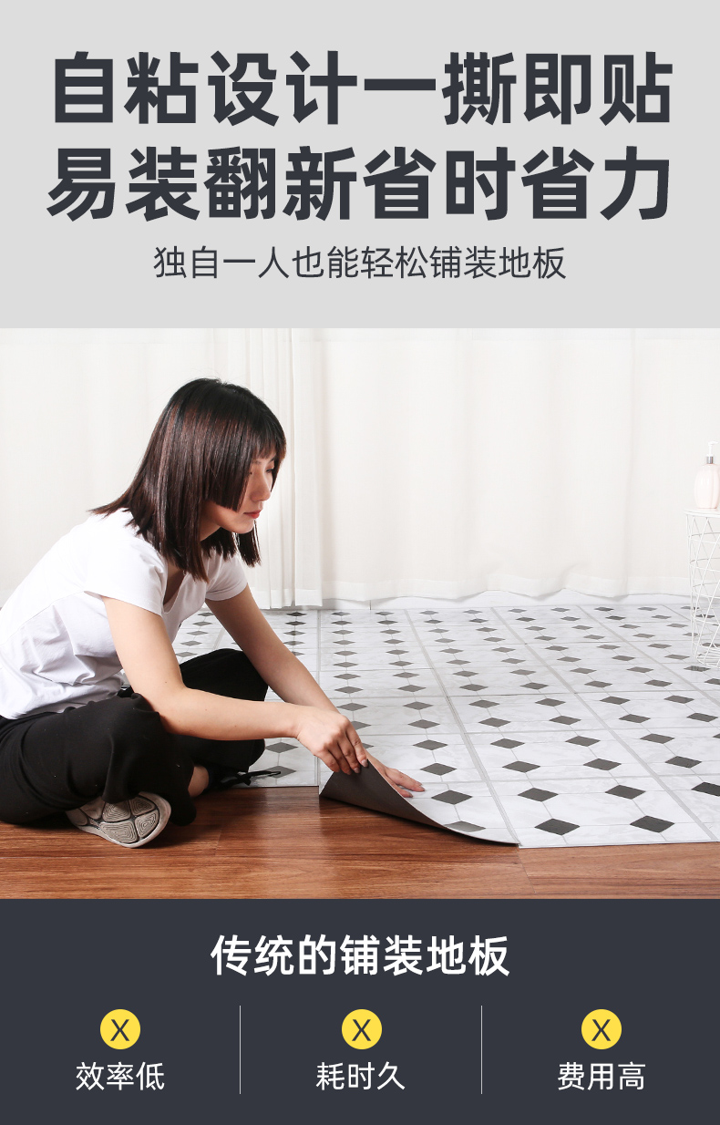 キッチンにも最適な厚手耐磨マット全面貼りPVC床材