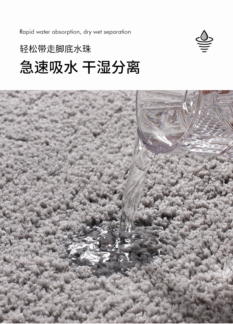 キッチンやバスルームに最適な吸水マット滑り止め機能付きで安心感も抜群