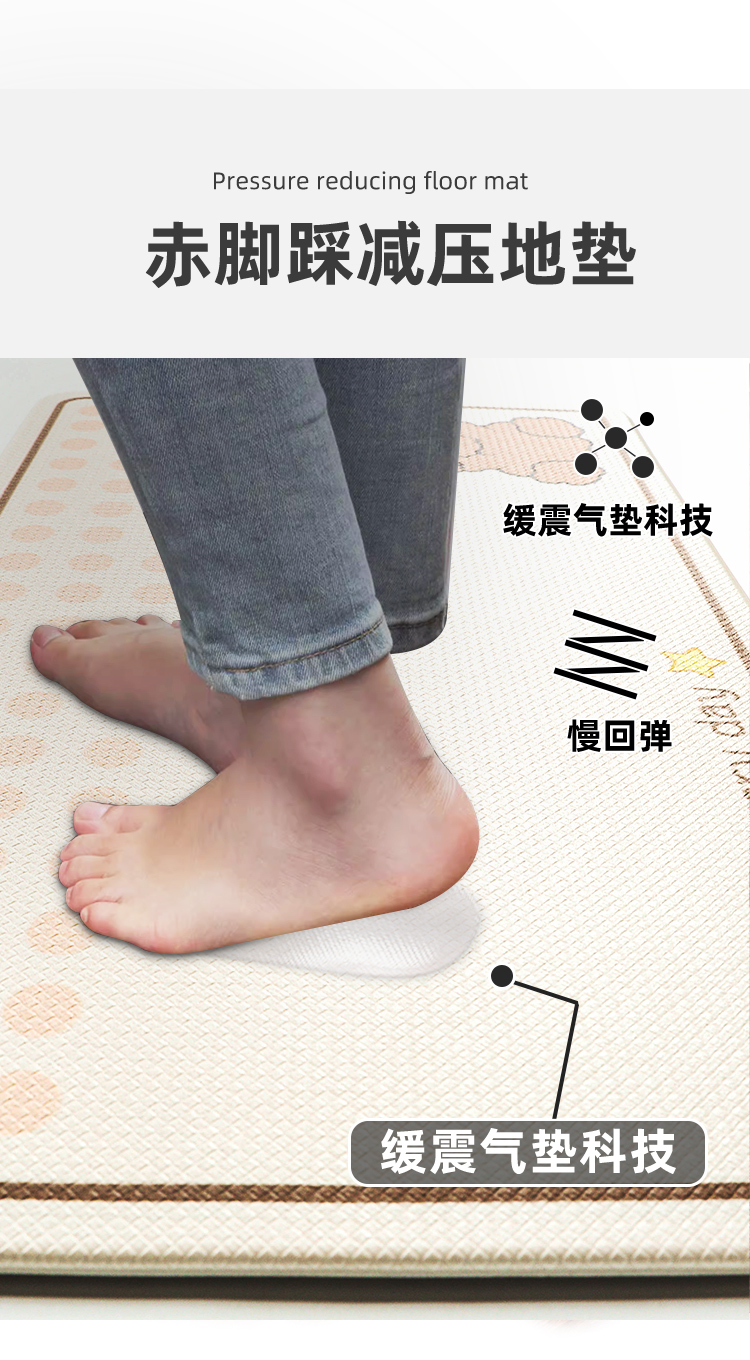 厚手キッチンマット 防滑防油 お手入れ簡単 PVC素材 新登場の和風デザイン