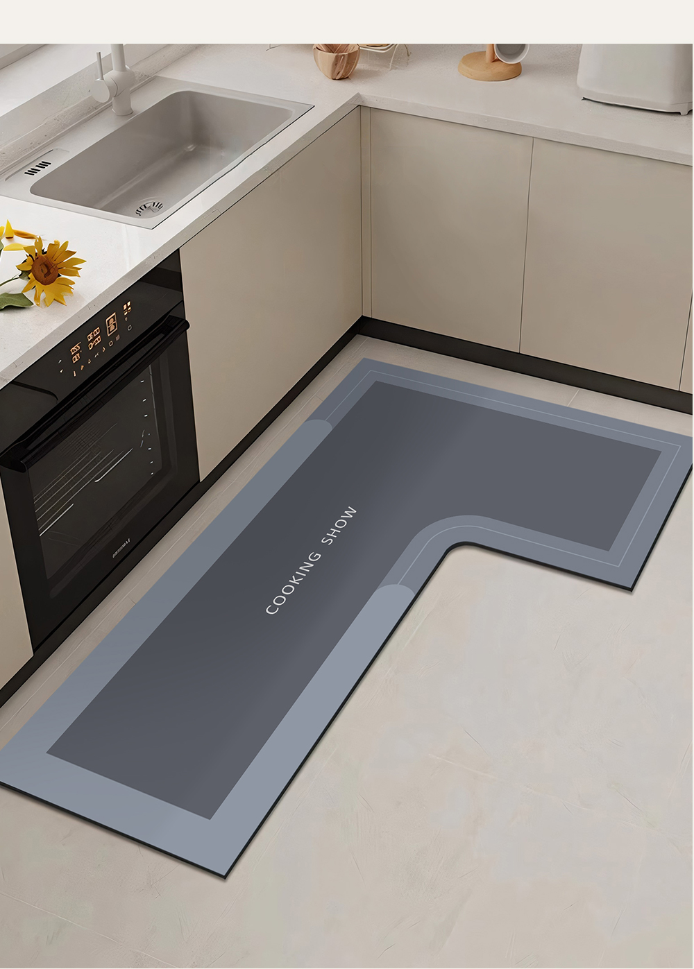 キッチン専用の吸水マット 滑り止め機能付きでお手入れ簡単