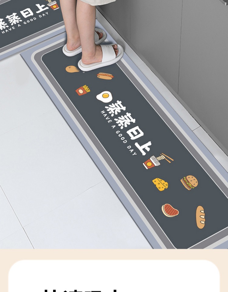 滑り止めキッチンマット 水を吸収する便利なマット 油汚れも安心 防水で清潔感をキープ