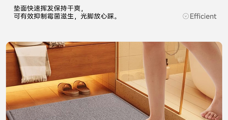 滑り止め機能付きのバスルームマット キッチンやトイレにも最適な吸水性マット