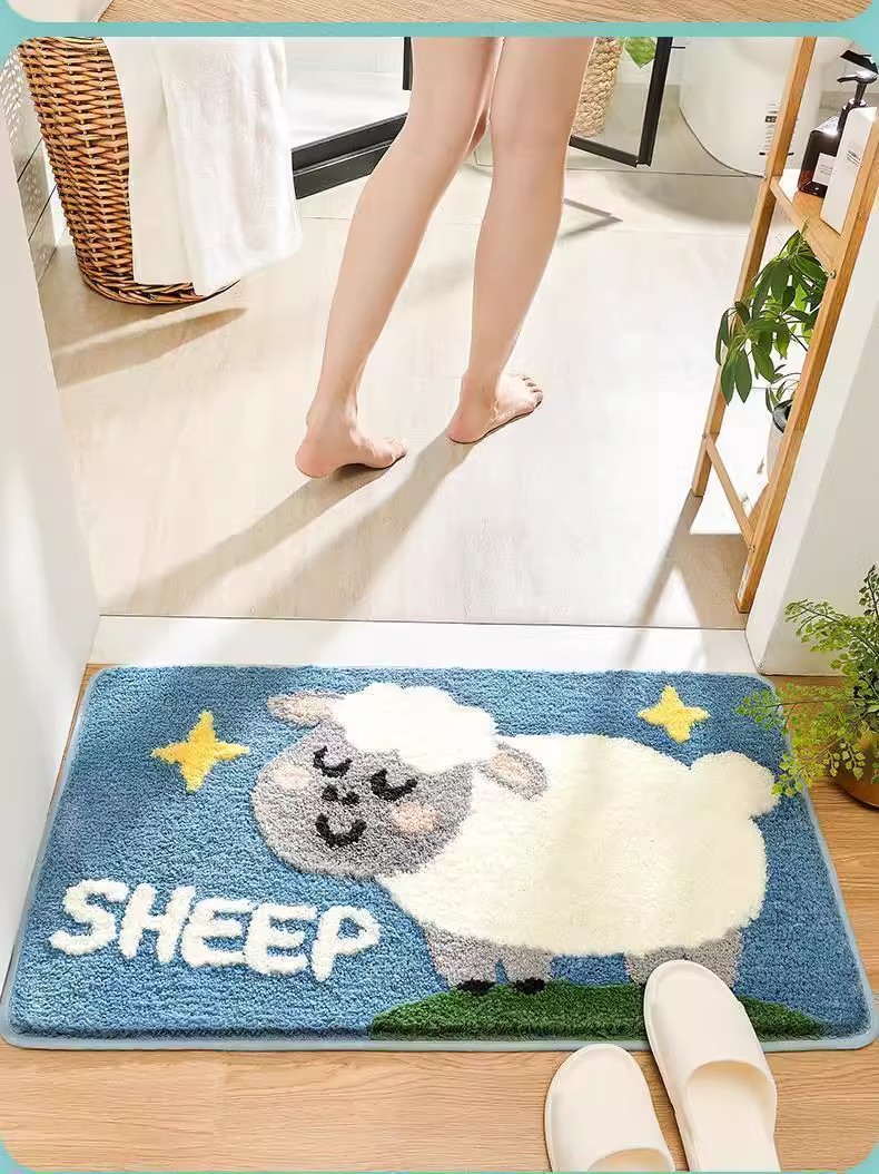 可愛いキッチン用マットで滑り止め安心のバスマット