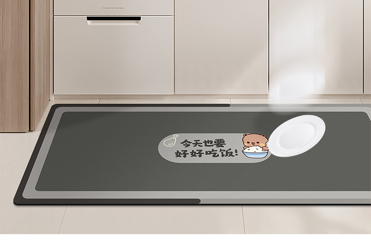 キッチン専用マット 防油防水で滑り止め効果抜群の新作吸水マット