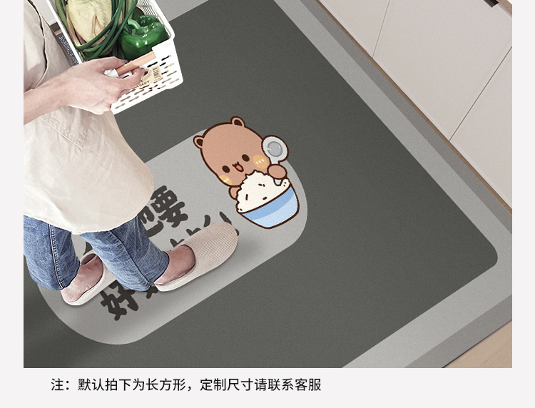 キッチン専用マット 防油防水で滑り止め効果抜群の新作吸水マット