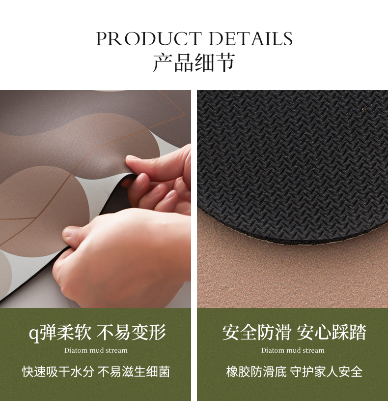 美式キッチン専用の防滑マット 汚れに強くお手入れ簡単 さらさら快適な足元