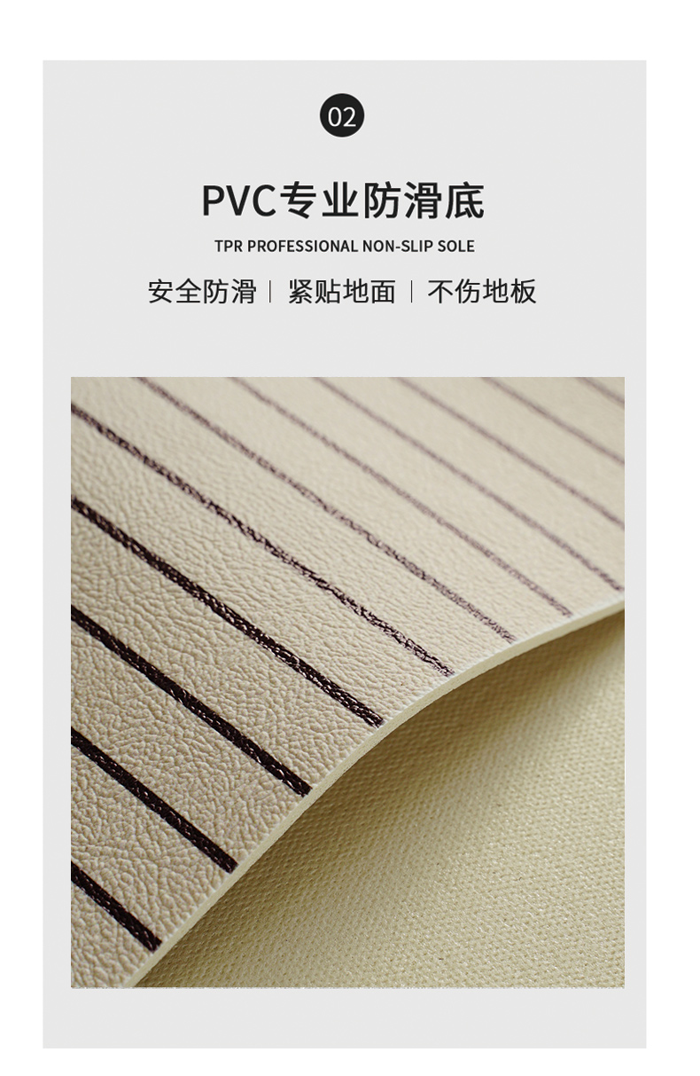 キッチン専用の防滑マット 洗えるPVC製でオイルや水に強いおしゃれなデザイン
