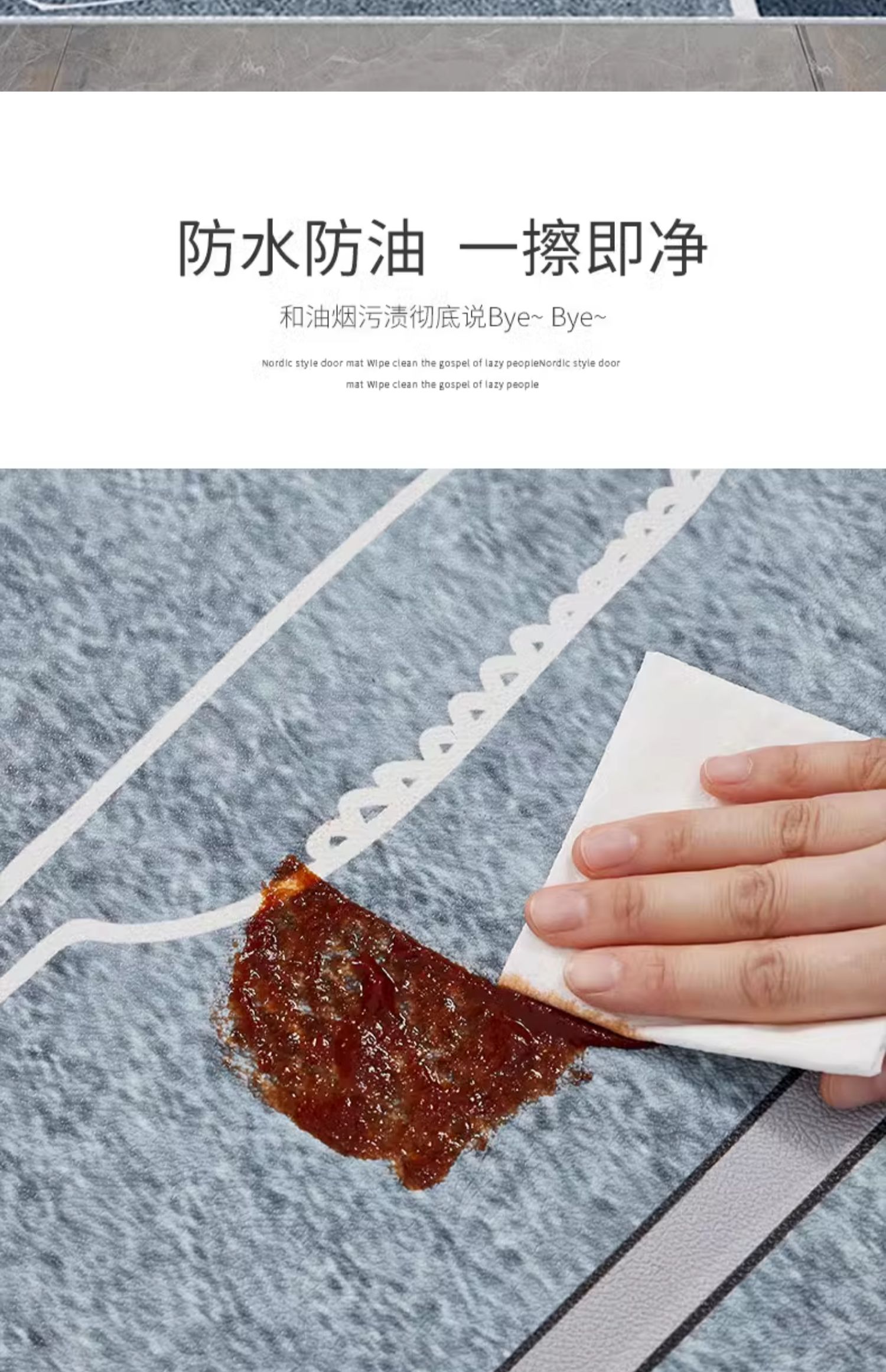 キッチン用防水マット 滑り止め機能付き お手入れ簡単 高級感あふれる新作