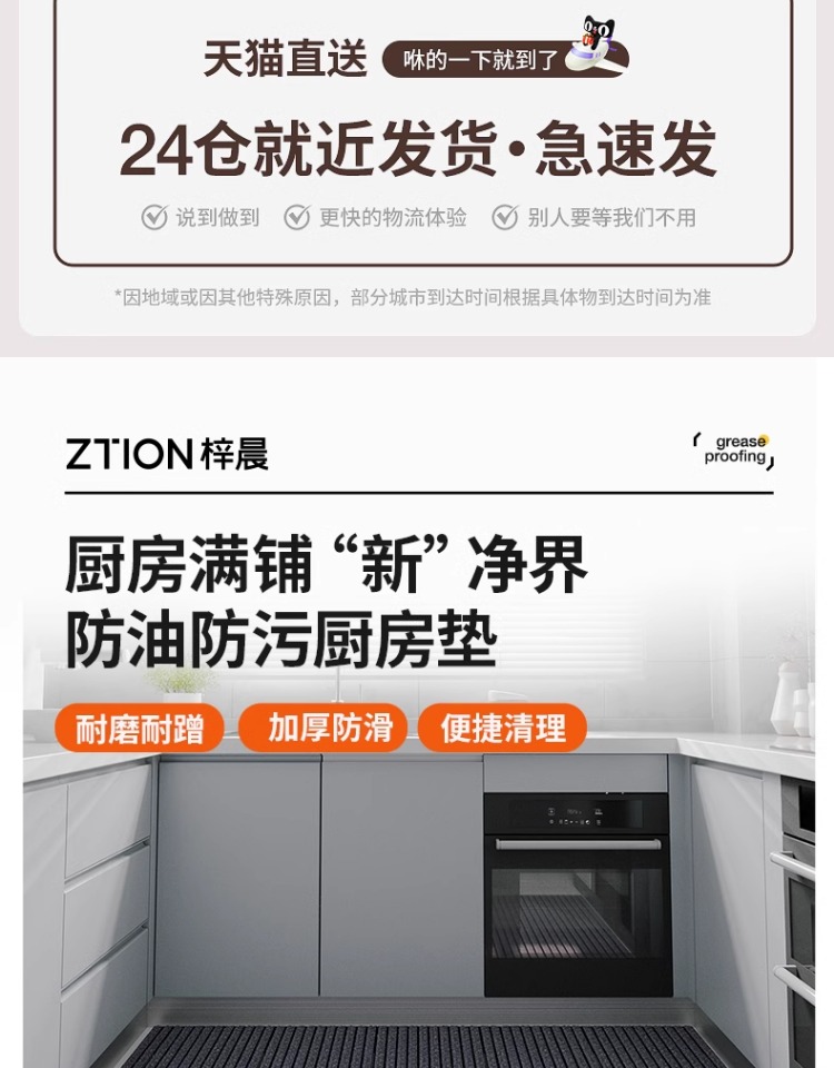 キッチン専用の新型マット 油汚れ防止で水も弾く 防滑でお手入れ簡単