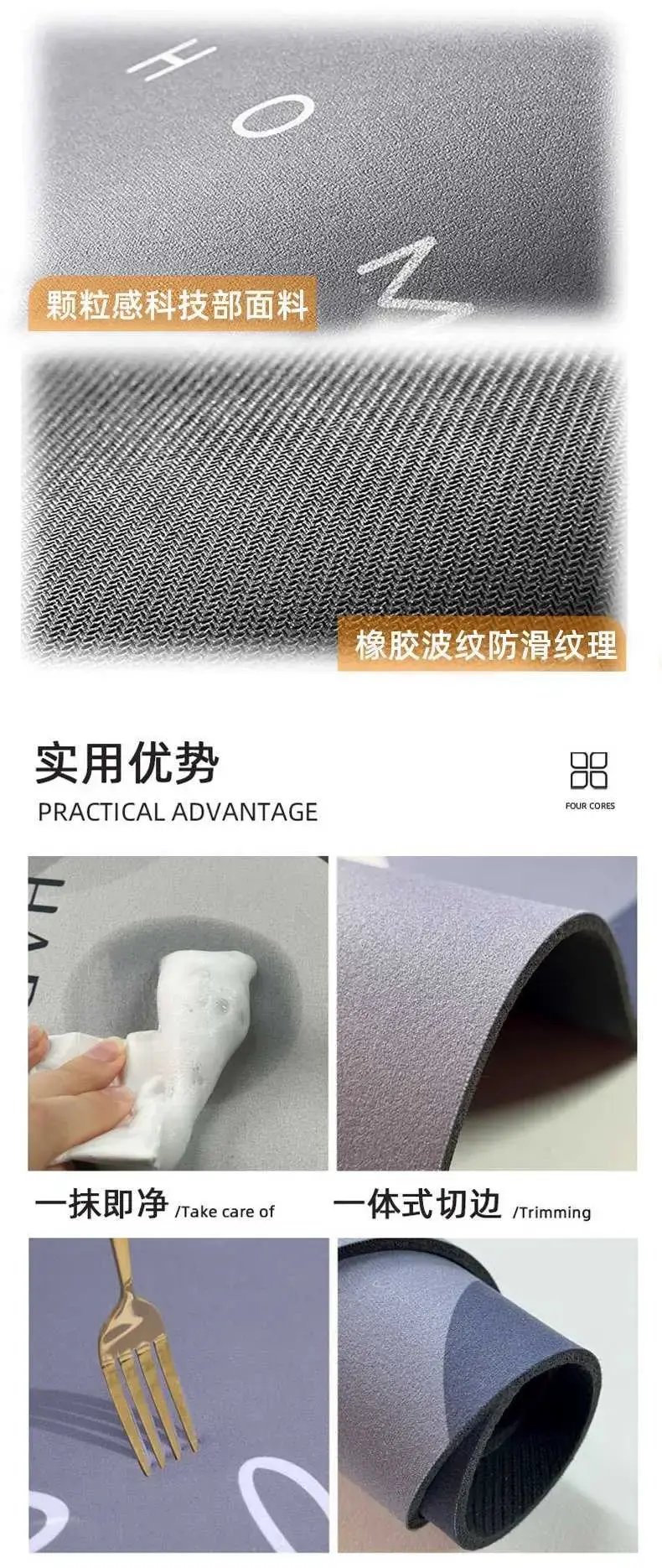 2025新作キッチン用防滑マット油汚れも安心洗える便利な玄関マット