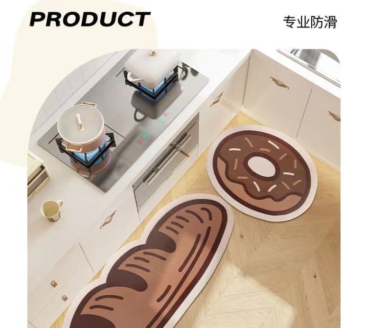 新型キッチン用防滑マット可愛いデザインで吸水性抜群の地面専用マット