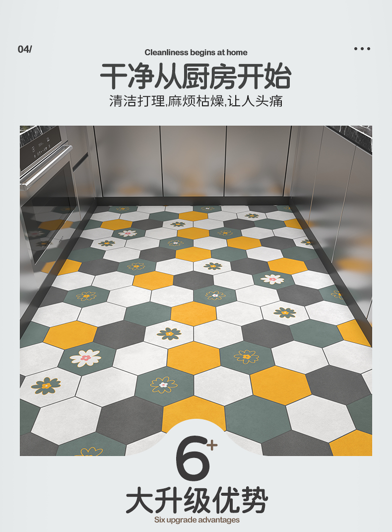 キッチン用防滑マット 汚れを気にせず使える水洗い可能な便利アイテム