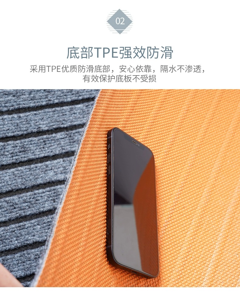 キッチンにぴったりの防滑マット 汚れを防ぎ水分を吸収 高級感あふれるエントランスマット
