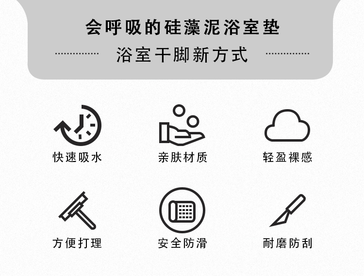 キッチンや浴室に最適な速乾マット 滑り止め付きで安心な洗面所用デザイン