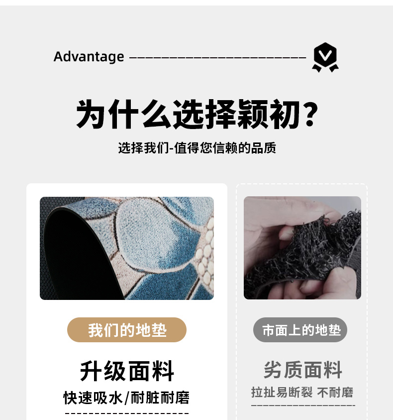 軽やかな高級感のあるキッチン用マット 防滑で吸水速乾 汚れに強い長方形デザイン