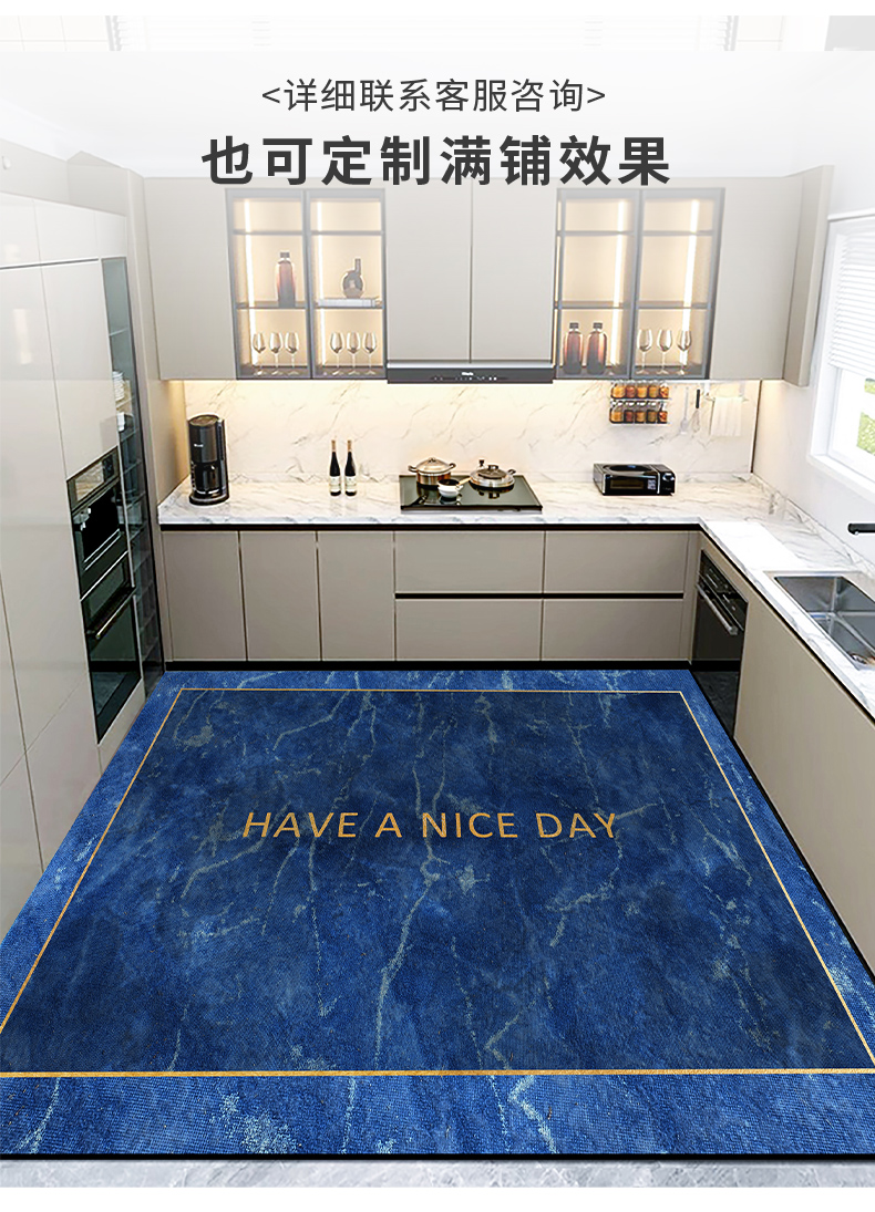 L型キッチン専用マット2025新作 防滑防油の簡単掃除吸水性抜群