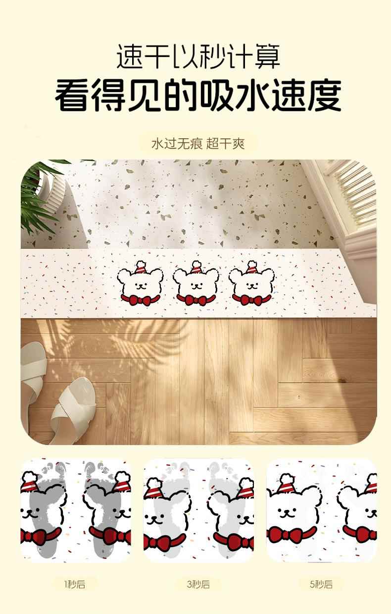キッチンにぴったりな吸水マット超薄型でスタイリッシュな足元を演出