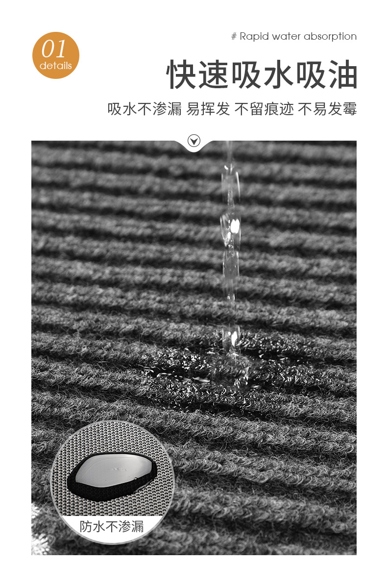 キッチン用マット防滑防油でお手入れ簡単吸水性抜群の高機能マット