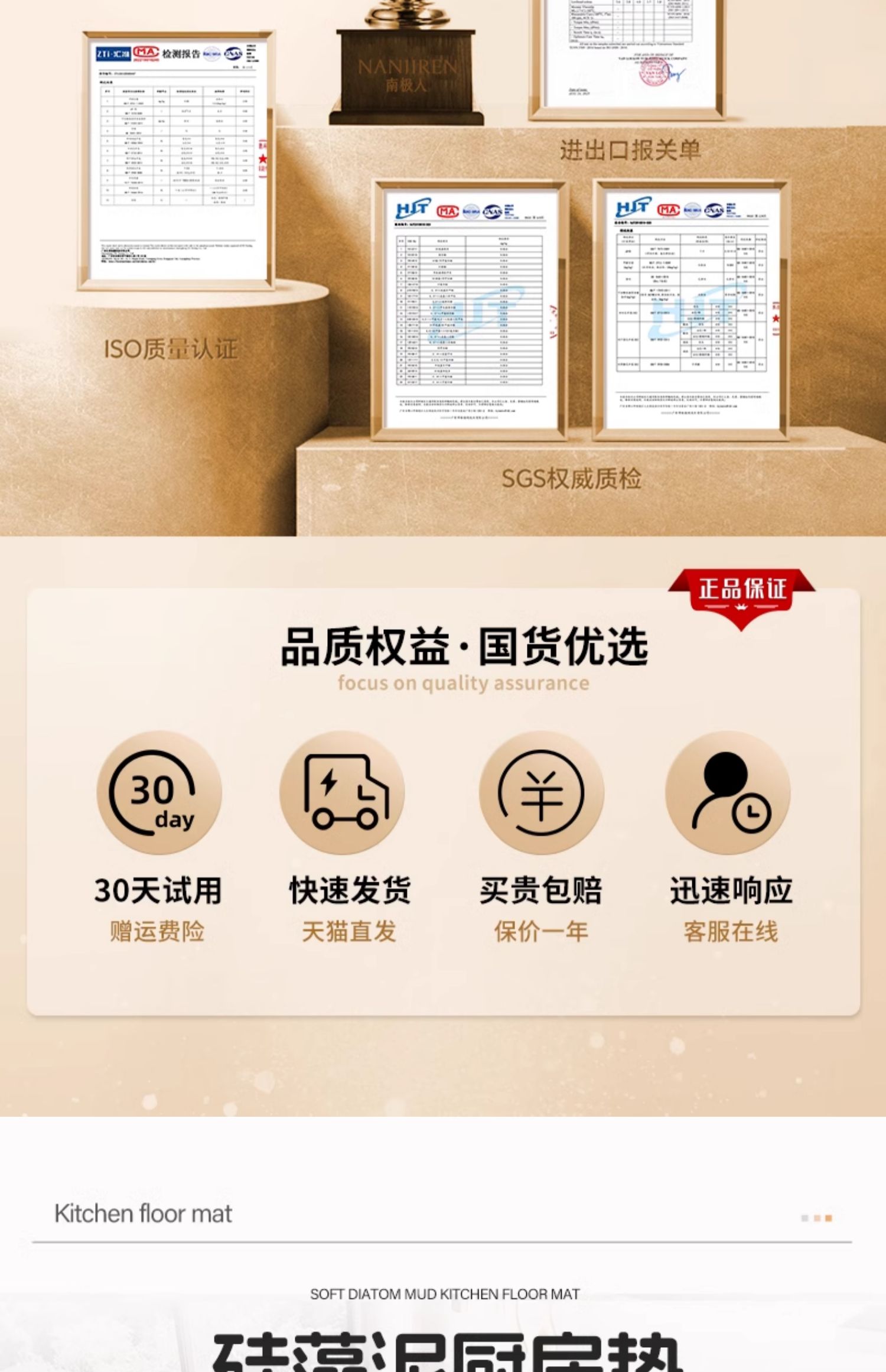 キッチン専用の新しいマット 簡単お手入れの吸水吸油効果 滑り止めで安心