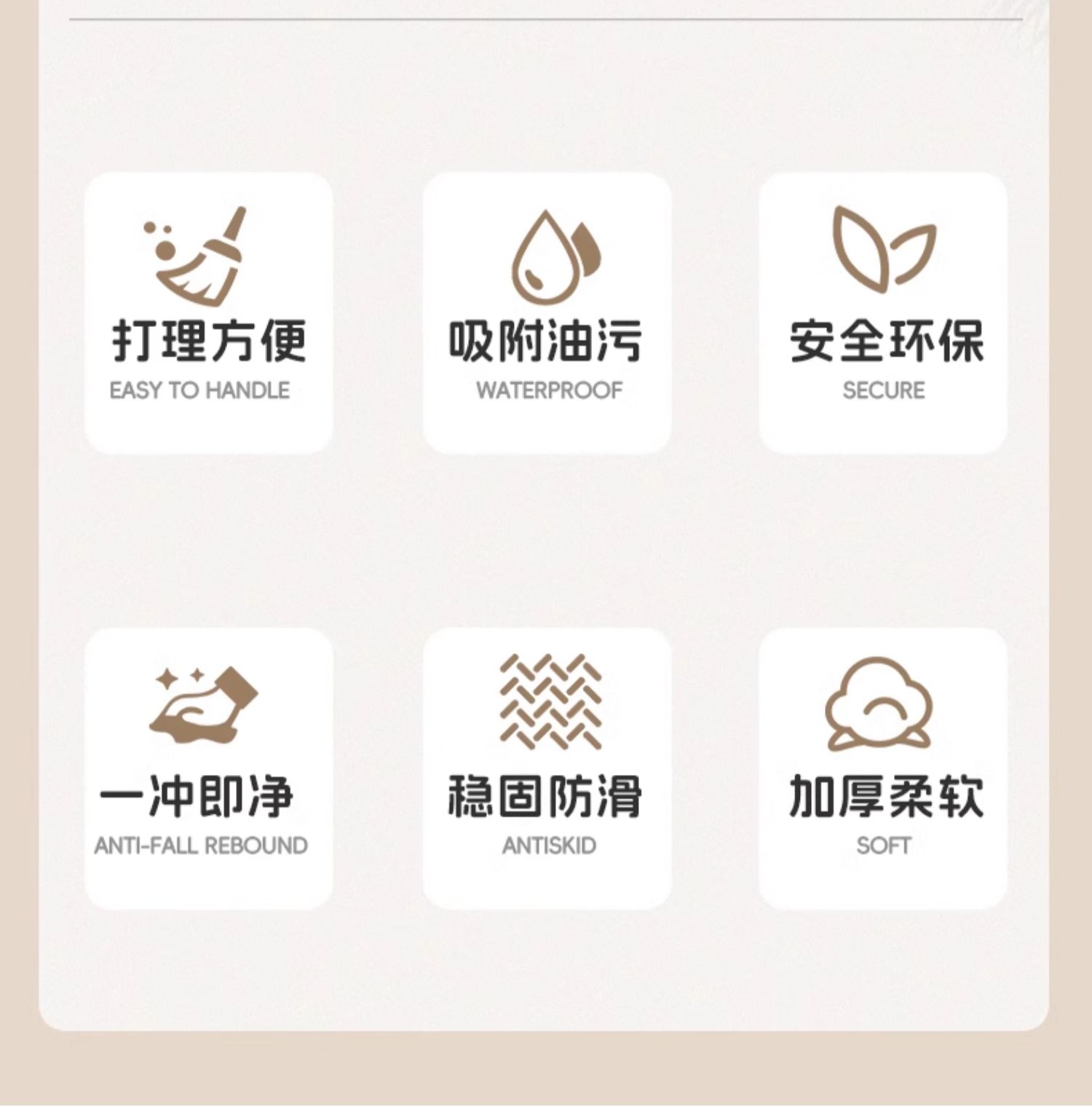 キッチン専用の新しいマット 簡単お手入れの吸水吸油効果 滑り止めで安心