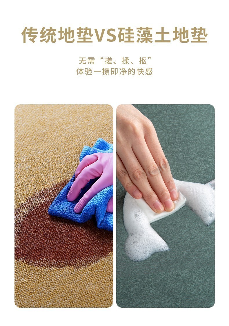 キッチン専用の防水防油マット 脚を洗わずに使える吸水性抜群の滑り止めマット