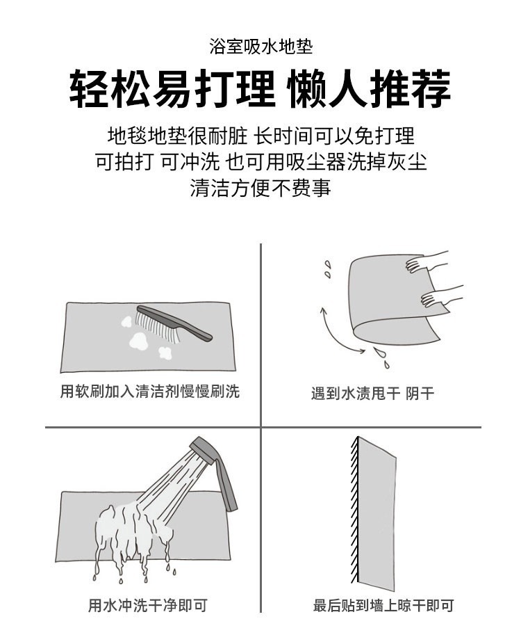 キッチン専用マット 防水防油で掃除簡単 吸水性抜群の滑り止めマット