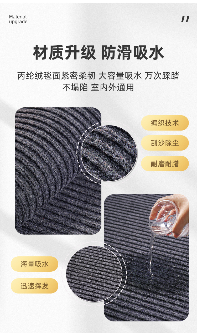 キッチンにぴったりのマット 除塵防滑でお手入れ簡単 高品質な玄関用マット