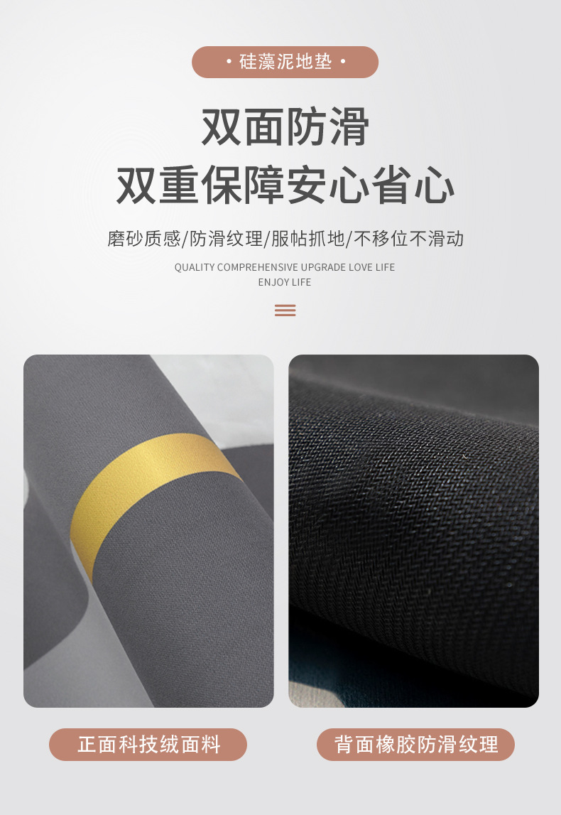 高級キッチン専用マット 吸水吸油でお手入れ簡単 滑り止め機能付き