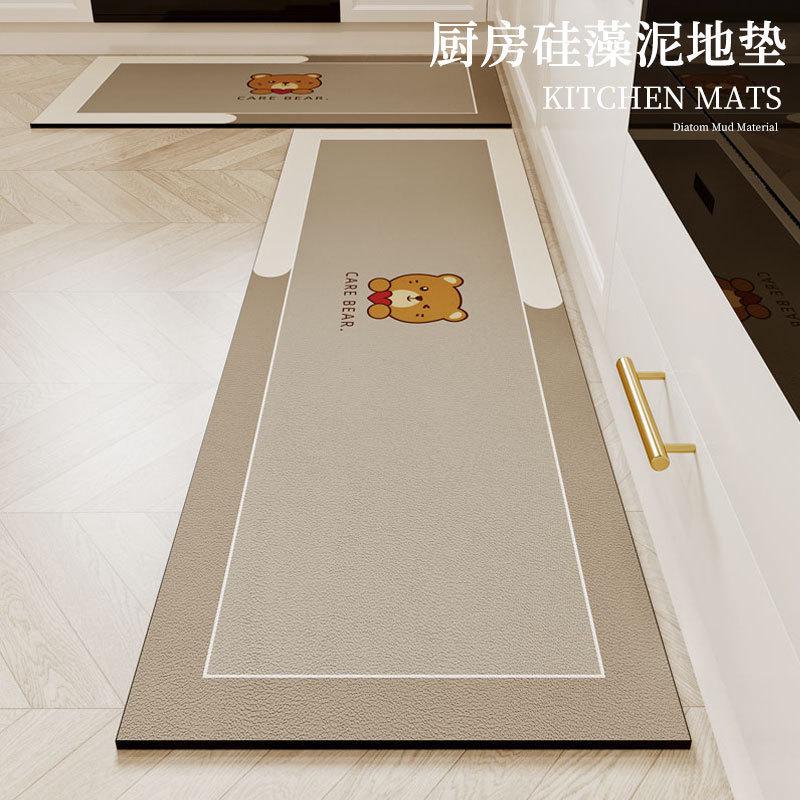 吸水力抜群のキッチンマット 長尺デザイン 防滑速乾 お手入れ簡単で陽台やトイレにも最適