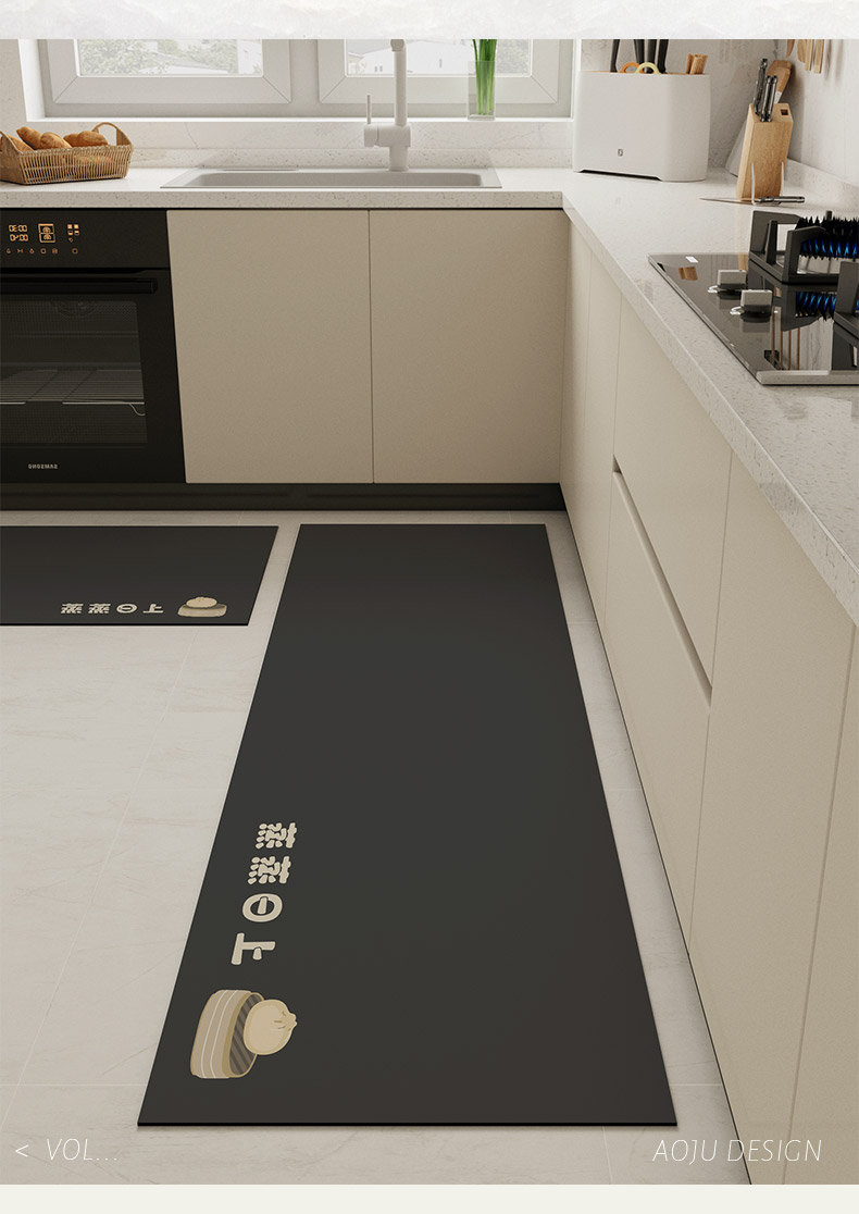 キッチン用吸水マット 防滑でお手入れ簡単な新型長方形マット