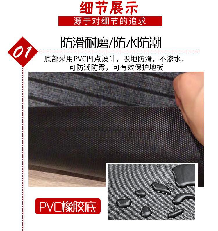 七条のストライプデザインのキッチンマット 吸水性抜群で防滑加工 汚れに強く速乾性あり おしゃれで実用的