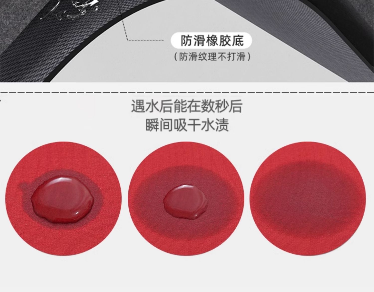 蒸蒸日上中式キッチンマット新登場赤色滑り止め吸水効果抜群の足元マット