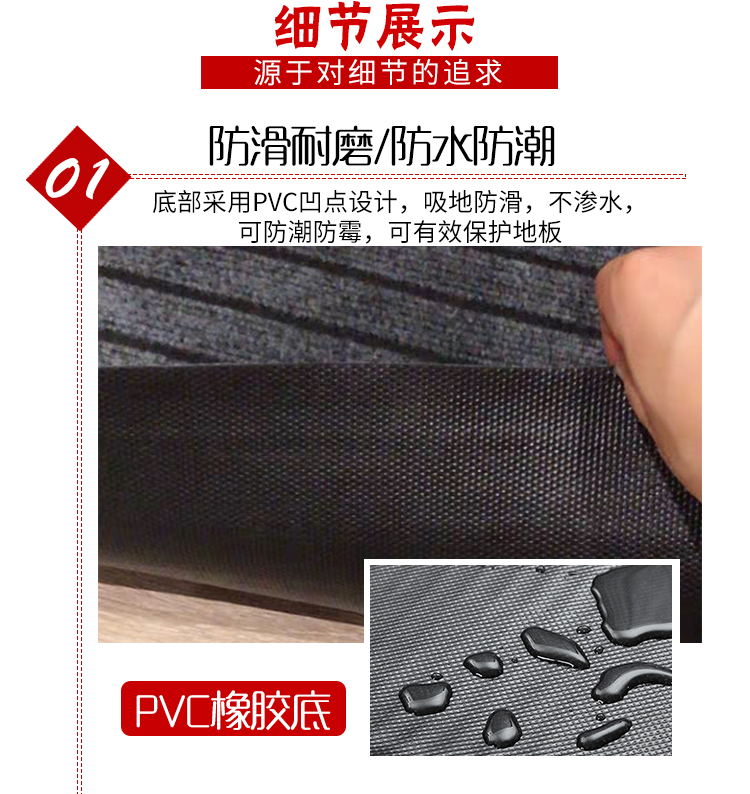 キッチン用マット 吸水性抜群で滑り止め付き おしゃれなデザインで清潔感アップ