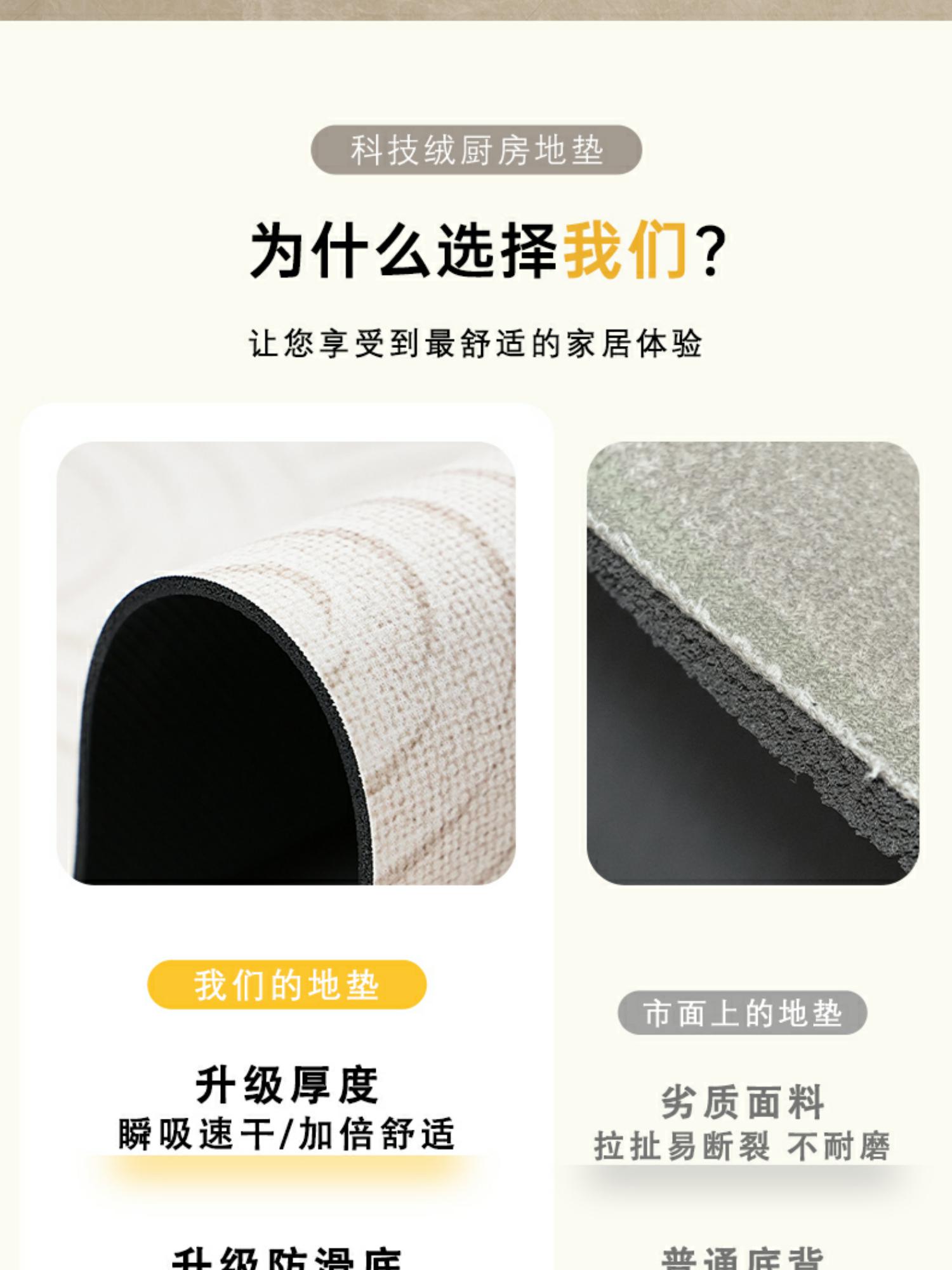 キッチン専用防滑マット 2025新作 汚れに強くお手入れ簡単 吸水性抜群