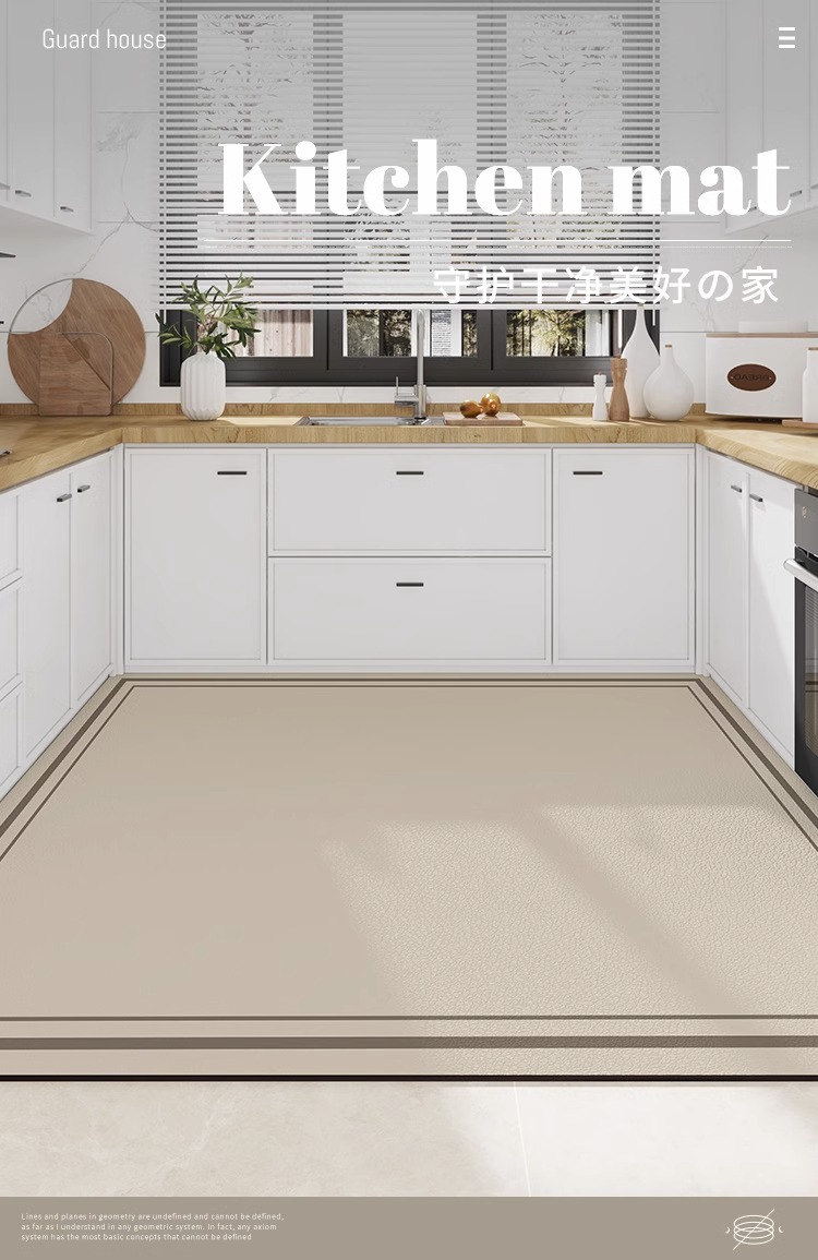 2025年新作キッチン用マット 大面積防水防油 耐磨耗でお手入れ簡単