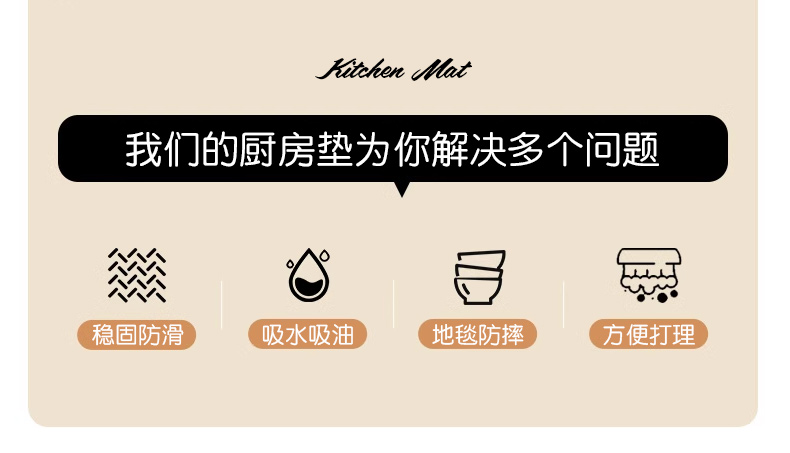 2025年新型キッチン用防滑マット油汚れ対策吸水性抜群のマット
