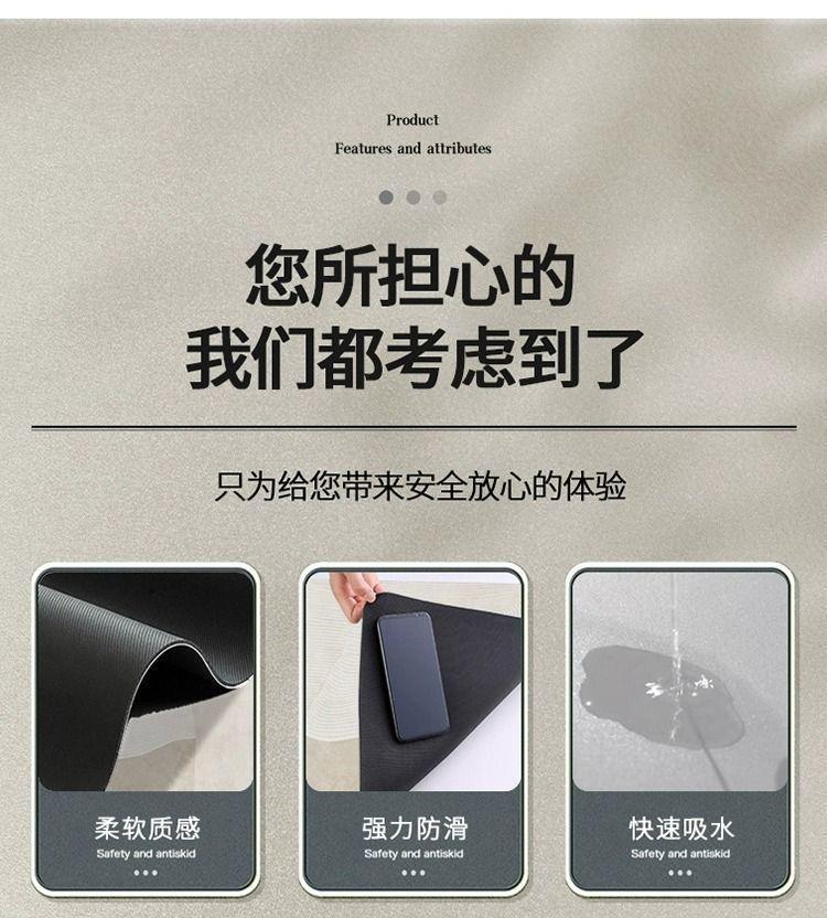 高級厚手キッチンマット 吸水速乾で滑り止め機能付き 浴室や玄関にも最適なマット