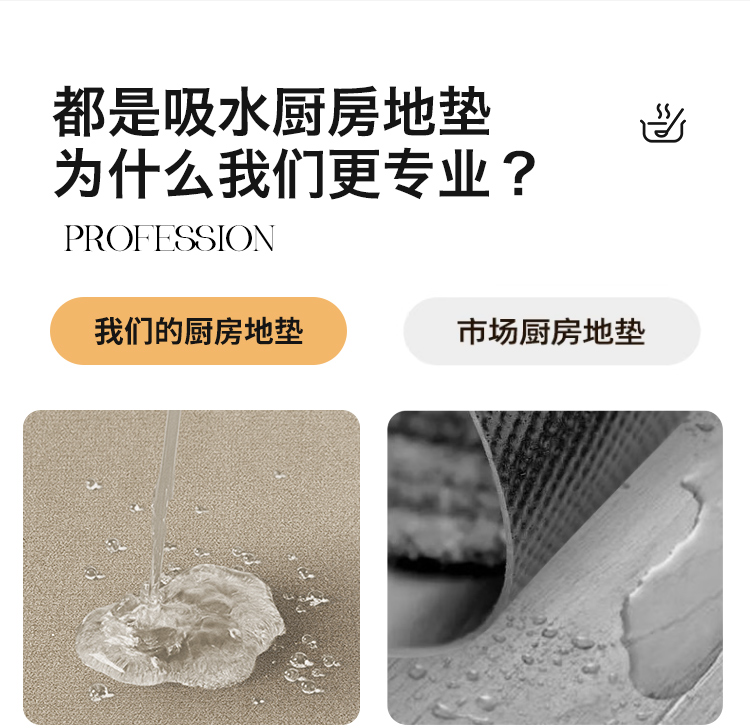 キッチンにぴったりな防油防水マット 新型扇形デザイン 耐汚れでお手入れ簡単
