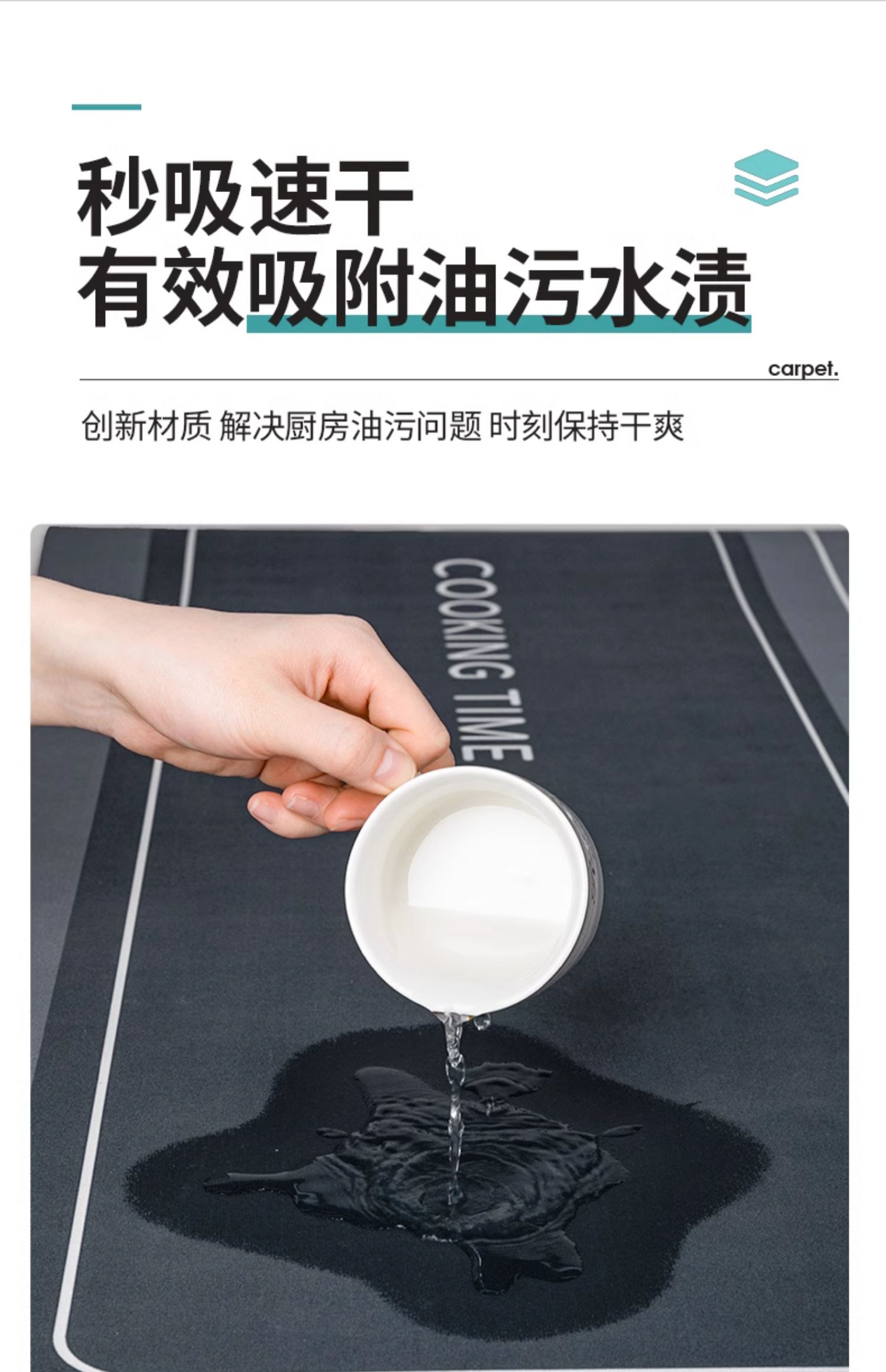 キッチン用の新しいマット 防滑 防油 耐汚れ 免洗 快乾なデザイン