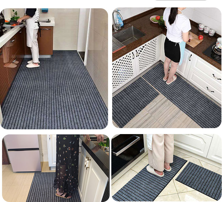 キッチン用七条纹マット防滑タイプカット可能でお手入れ簡単