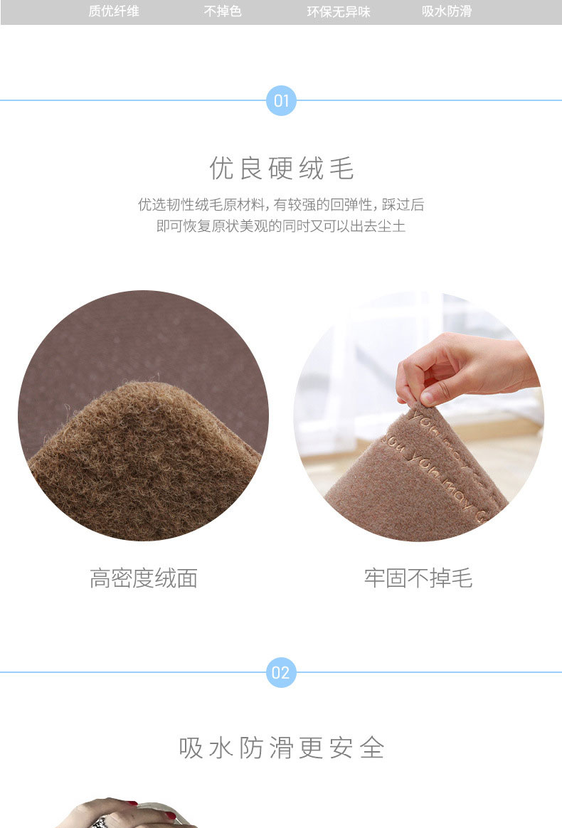 キッチン用マット 防油防水防滑 吸水性抜群の便利な玄関マット