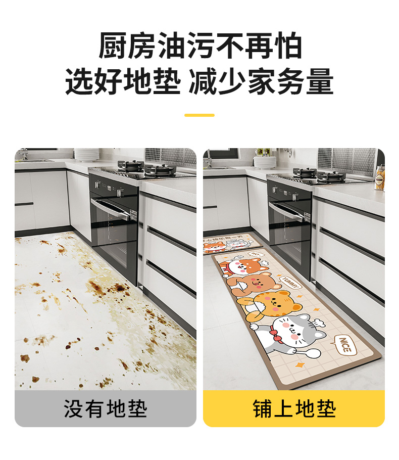 キッチン用吸水マット滑り止め防油汚れ防止の便利なアイテム